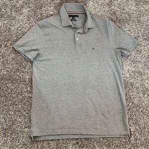 Tommy hilfiger Men’s Slim Fit Gray Polo Shirt Short Sleeve Size Medium